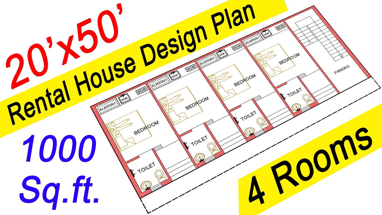 20*50 House Plan For Rent Purpose | Rent Purpose House Plan 1000 sq ft | Engineer Vishal House Plan