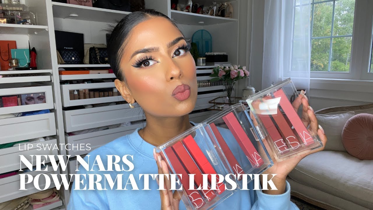 NEW NARS POWERMATTE LIPSTICK SWATCHES | WING IT BEAUTY