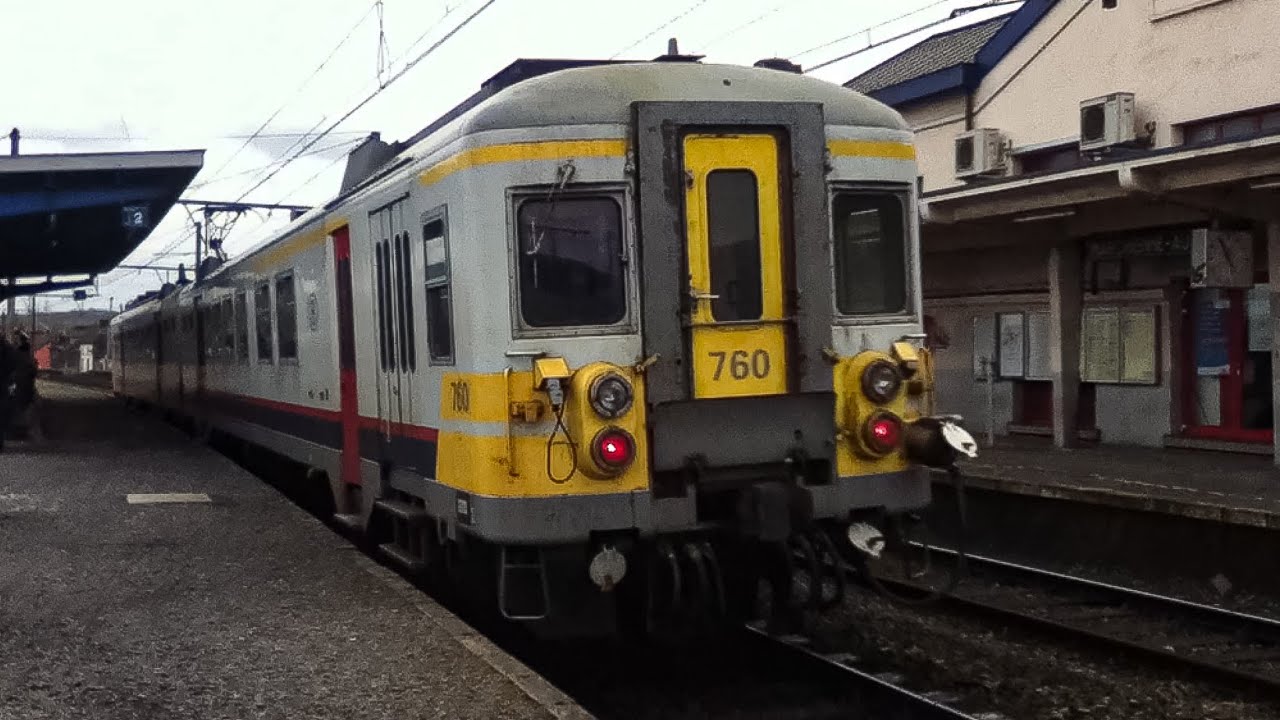 Trains at Marchienne-au-Pont Station (4K) 30-03-16