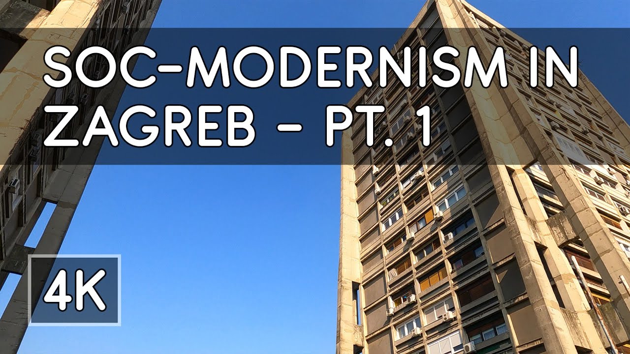 Walking Tour: Soc-Modernist Architecture in Zagreb, Croatia (Pt. 1) | Trnje - 4K UHD Virtual Travel