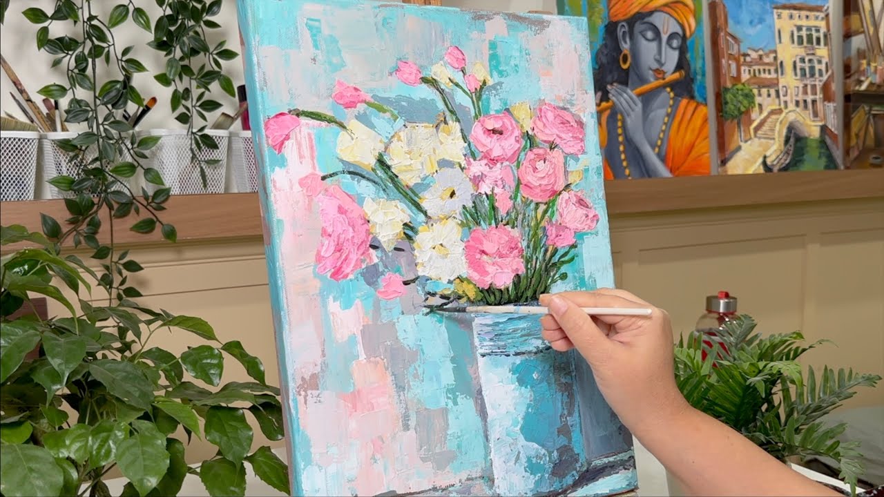 Floral serenity :: Acrylic painting timelapse