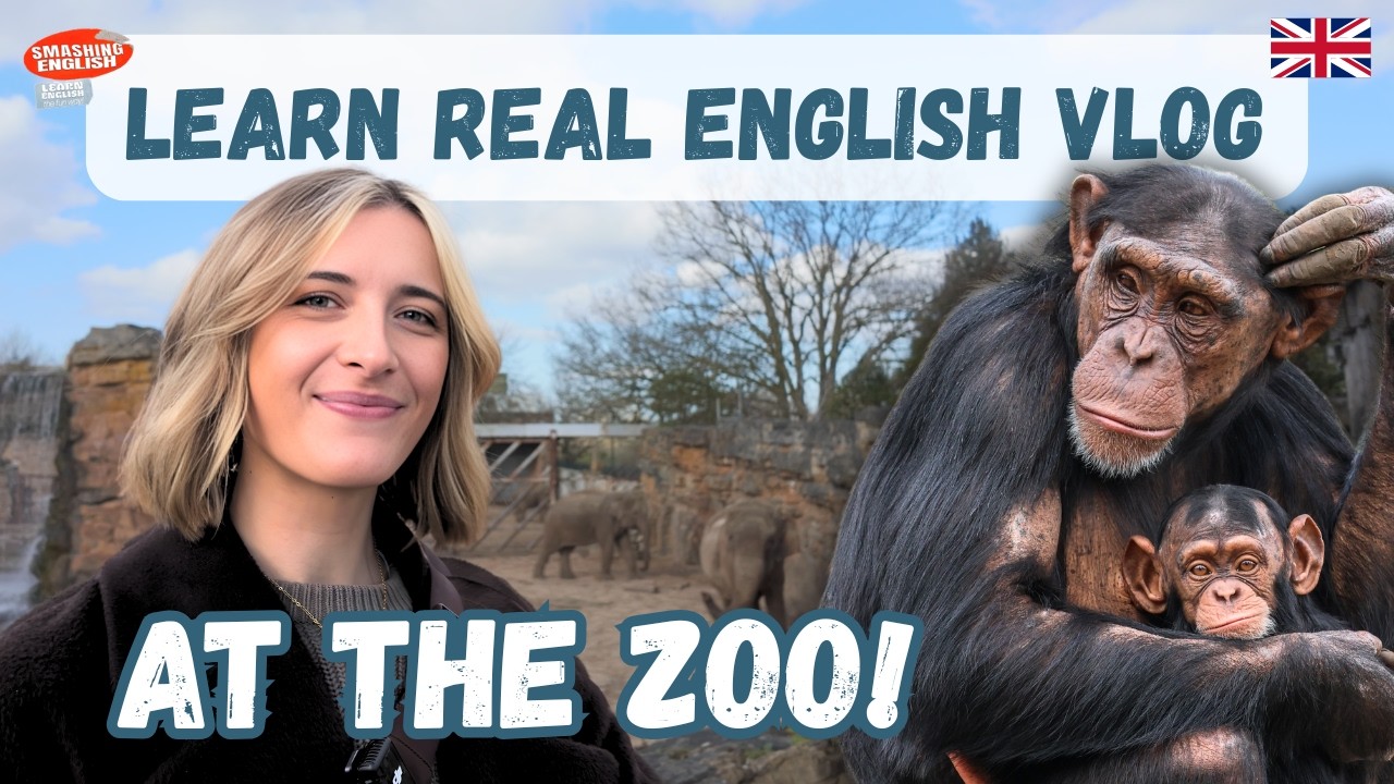 Learn British English Vlog - A Day at The UK's BEST Zoo! 🐒  (B2-C1)