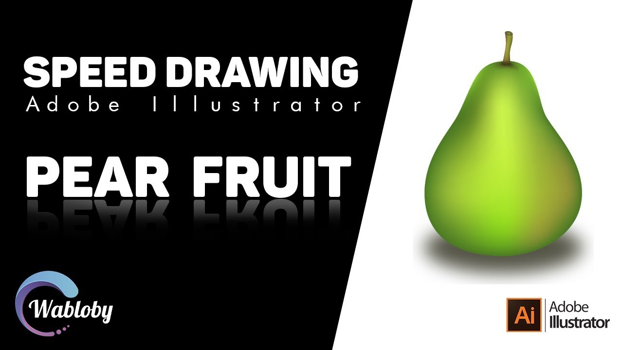 Adobe Illustrator  - speed drawing - Pear - Mesh Tool