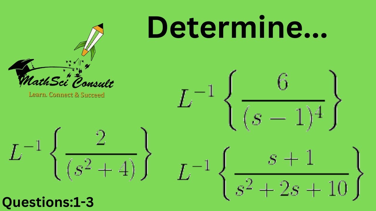 A:Determine the Inverse Laplace Transform of the given function| (Questions 1-3)| (Engineering Math)