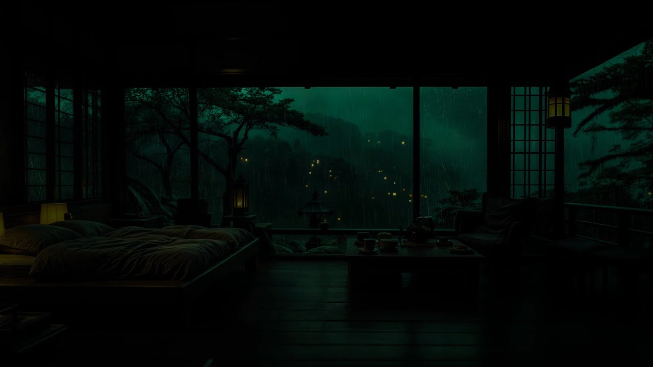Night Rain in a Quiet Bedroom 🌌 (No Ads) | Deep Sleep Sounds, Calm Mind & Relaxation