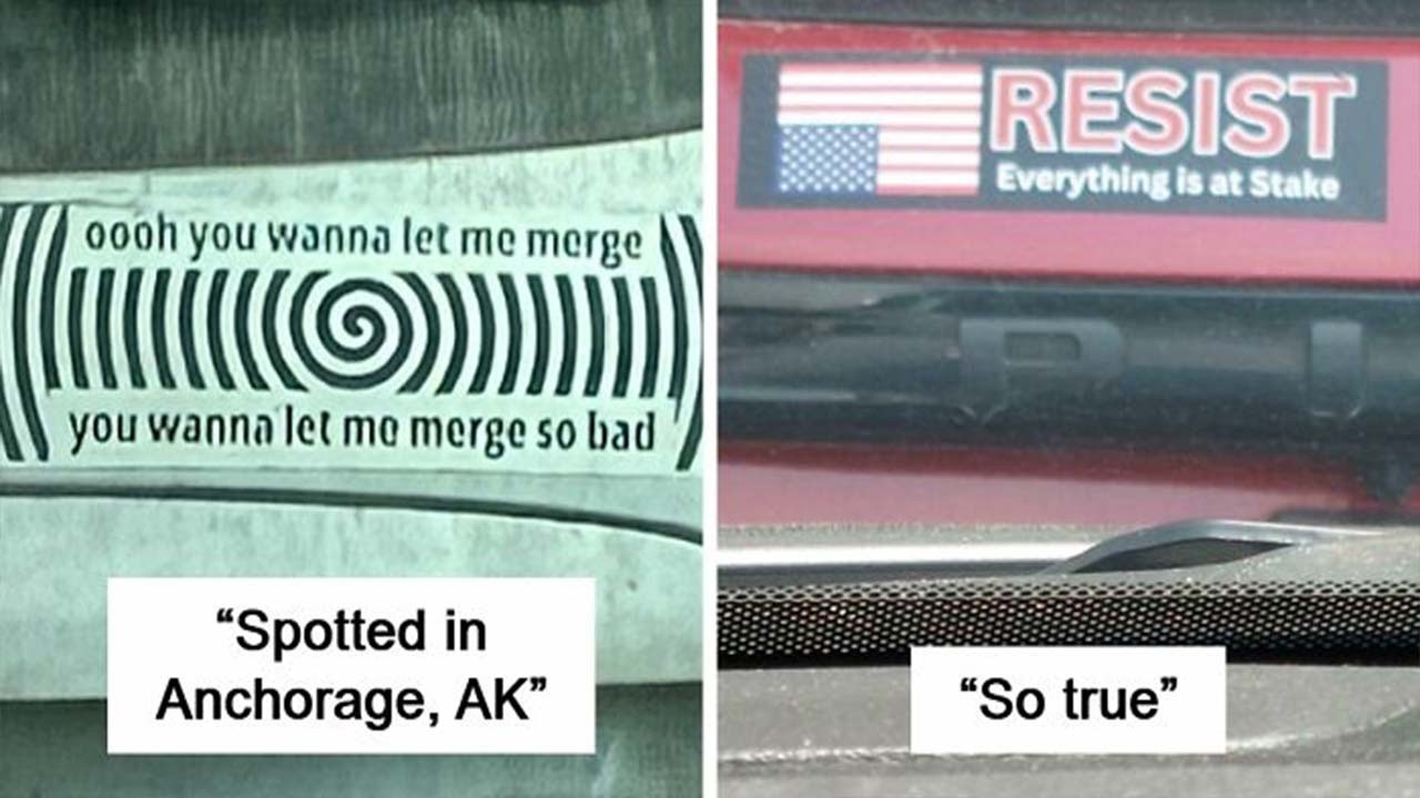 Times People Spotted The Most Hilarious And Unhinged Bumper Stickers Ever