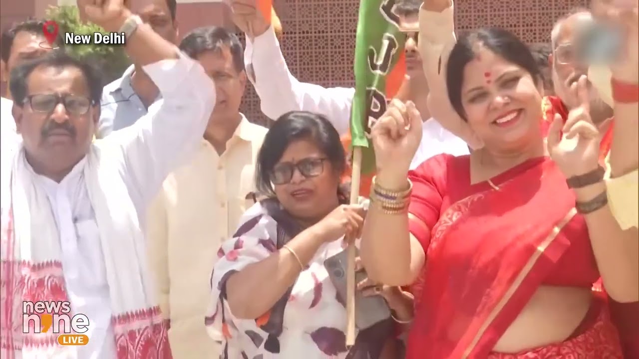 BJP Celebrates Outside Samvidhan Sadan as NDA, BJP Elect PM Modi as Leader of Parliamentary Party
