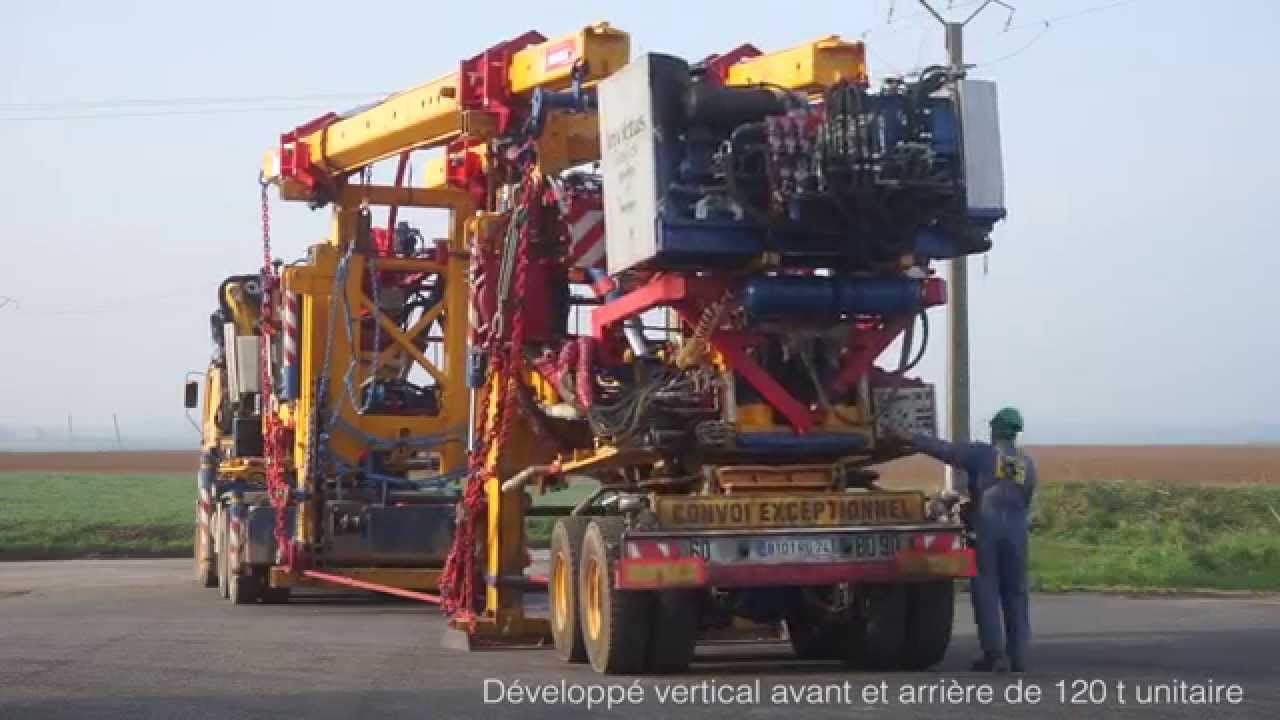 Aravis Levage : acheminement de bobines de câble électrique pour RTE avec arrimage PEWAG