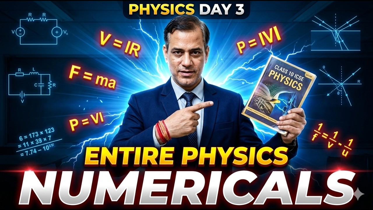 Day 3 ICSE Physics Class 10 | Entire Physics Numericals | ICSE Class 10 | @sirtarunrupani​