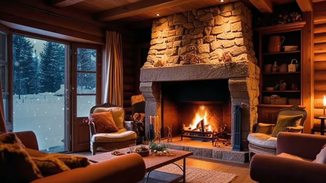 Fireplace Sound Calming Music 🎷 Nightfall Bossa Nova – Smooth Jazz for Focus and Concentration