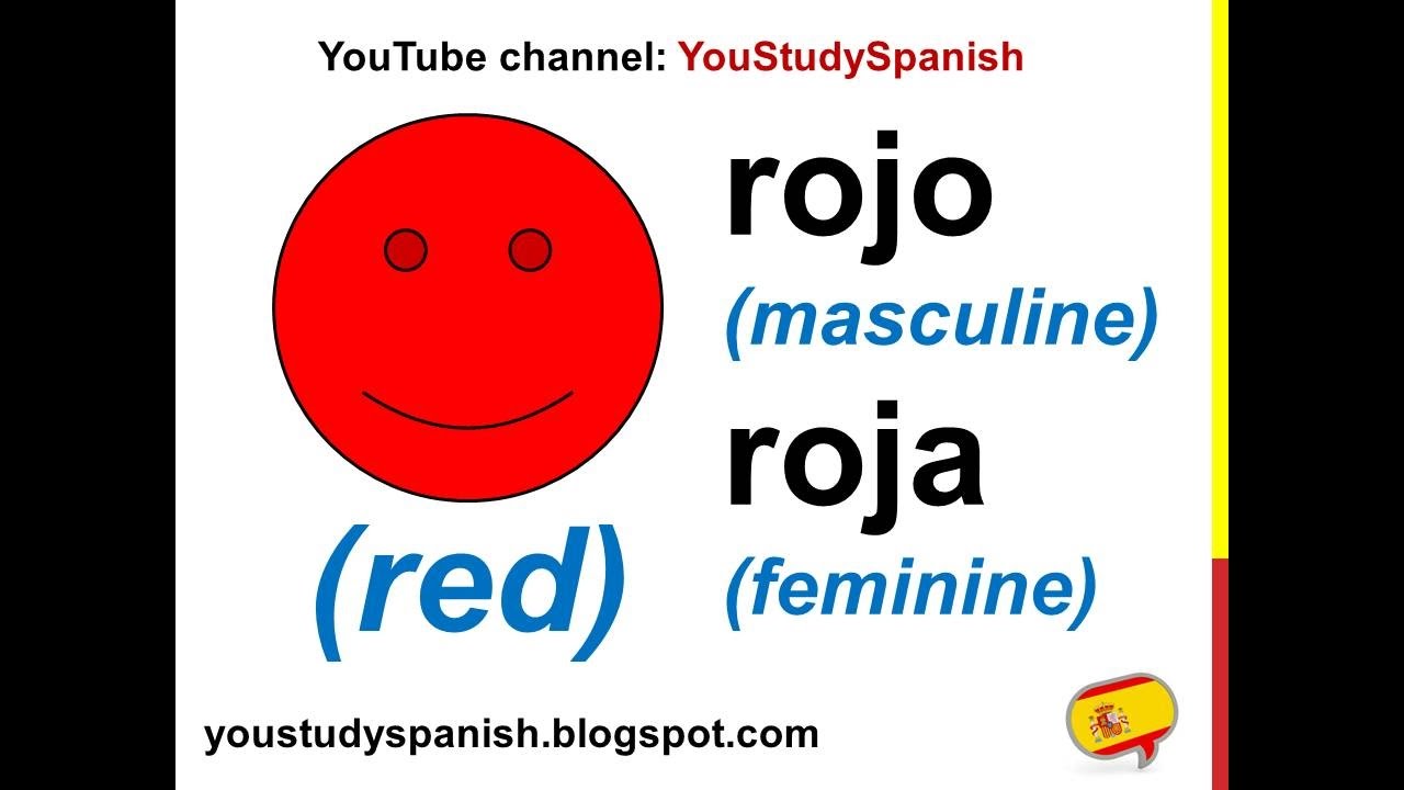 Spanish Lesson 3 - COLORS in Spanish Masculine Feminine LOS COLORES en espa&ntilde;ol