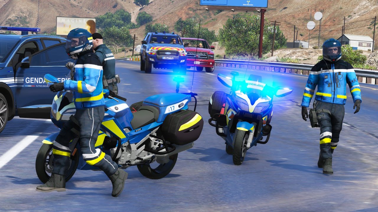 [GTA 5] PATROUILLE AVEC LES MOTARDS DE LA GENDARMERIE #956