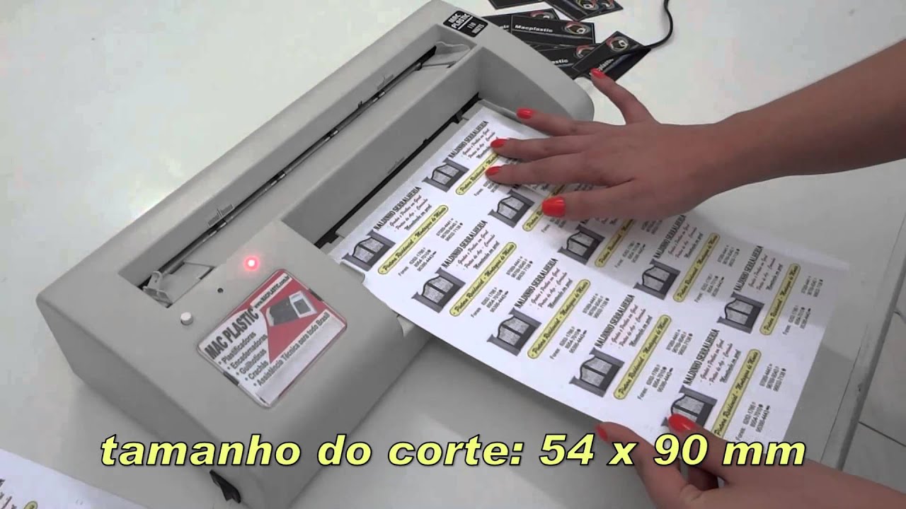 Guilhotina cortador de cartões de visitas elétrico 54 x 90 mm