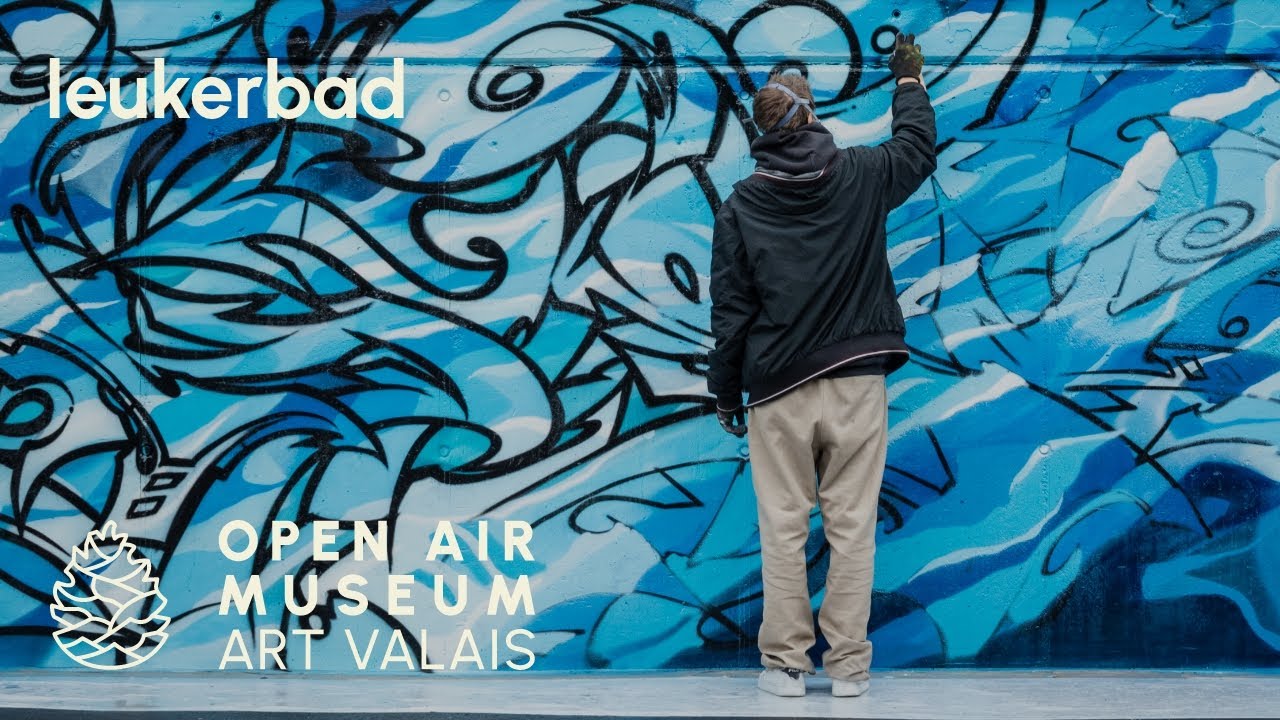LEUKERBAD ◉ TYMOUR, BANDI, ALAIN, VIRUS - ‘Waves & Wild’ mural graffiti | Art Valais OPEN AIR MUSEUM