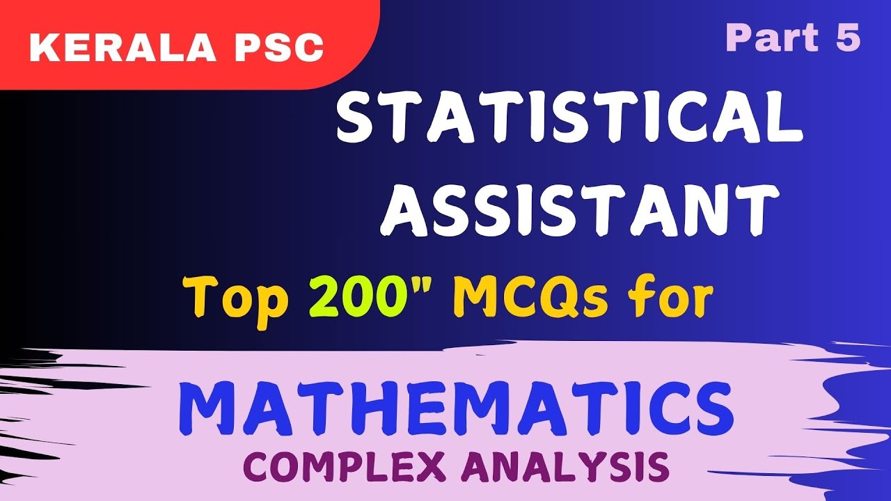 Most Important Questions for Mathematics | Complex Analysis #statisticalassistant #statisticalexam