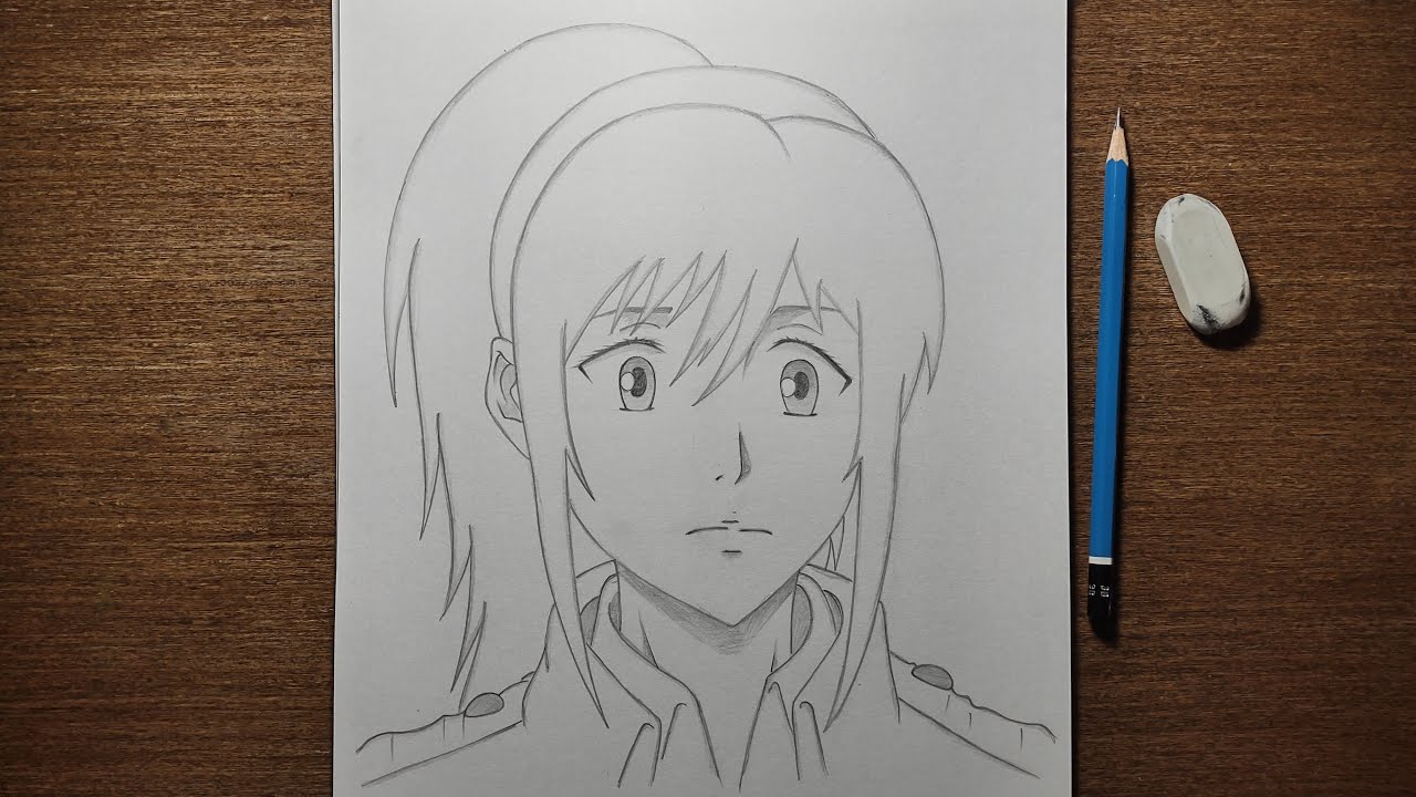 تعليم رسم ساشا من انمي هجوم العمالقة خطوة بخطوة | رسم انمي هجوم العمالقة