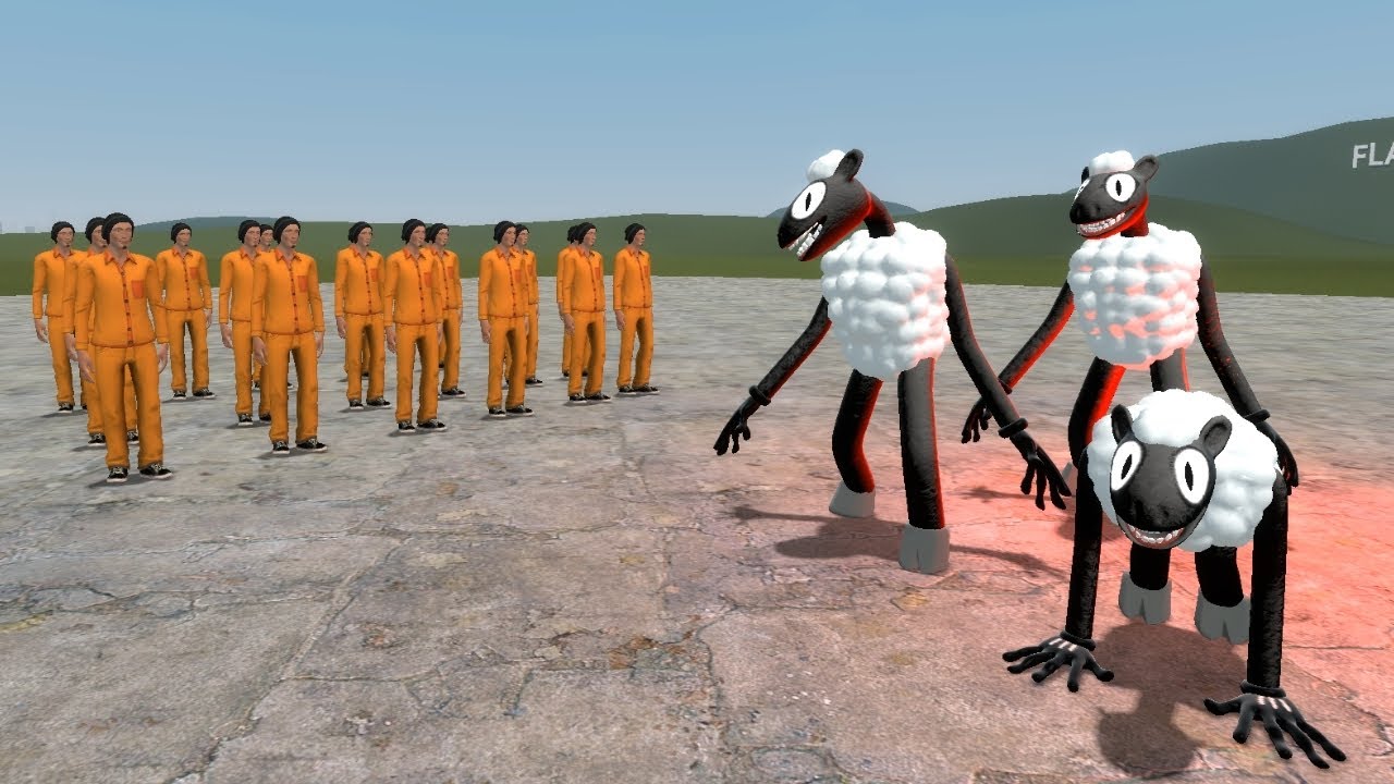 CARTOON SHEEP from TREVOR HENDERSON vs HUMAN Mini Test in Garry's Mod GMod