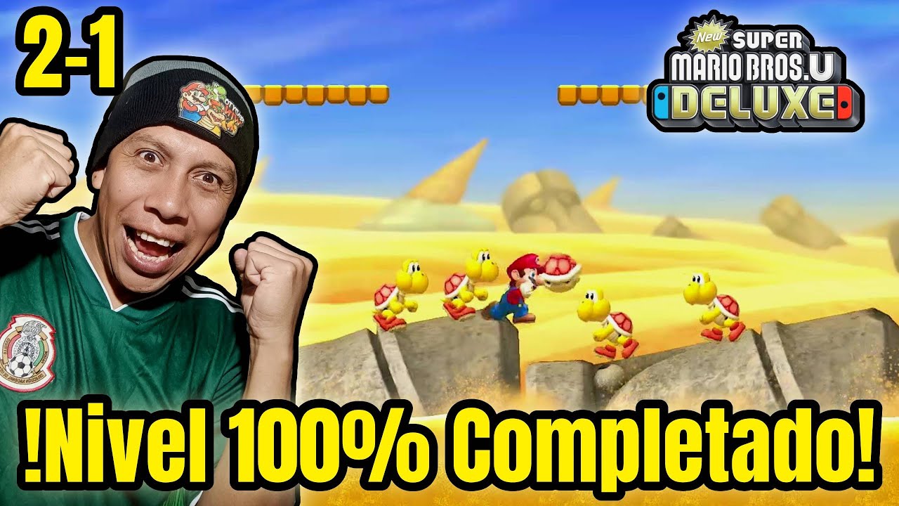 Guía 100% NSMBU Deluxe 🏜️ Nivel 2-1: ¡Ojo a este Desierto! (Todas las Monedas Estrella)
