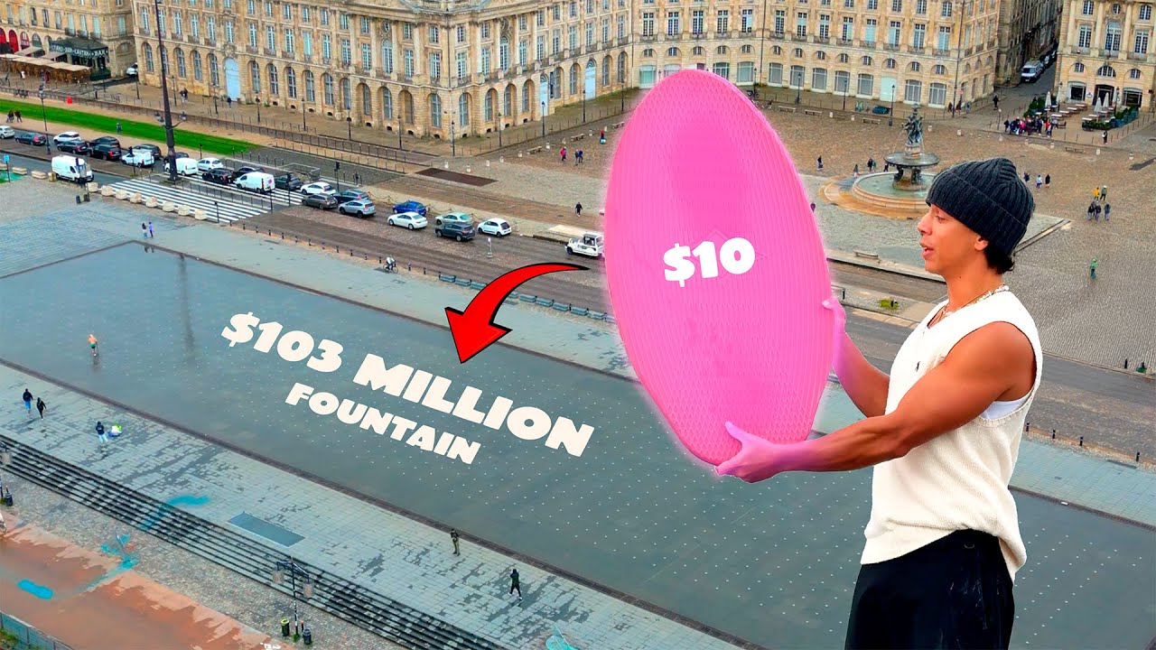 World's Cheapest Skimboard Vs. $100,000,000 Fountain