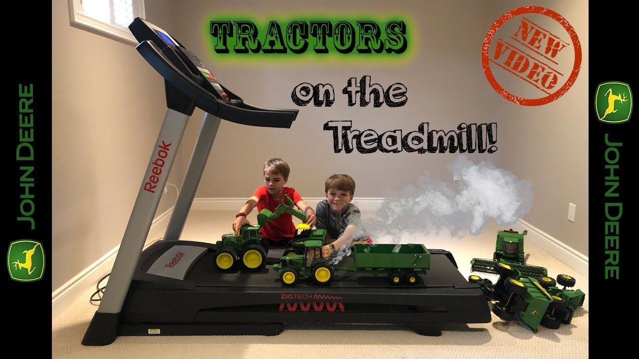 Tractors on the Treadmill! John Deere Toys!!!
