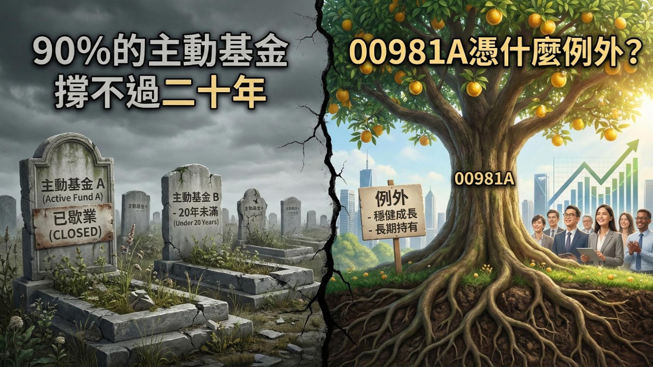 90%的主動基金撐不過二十年，00981A憑什麼例外？