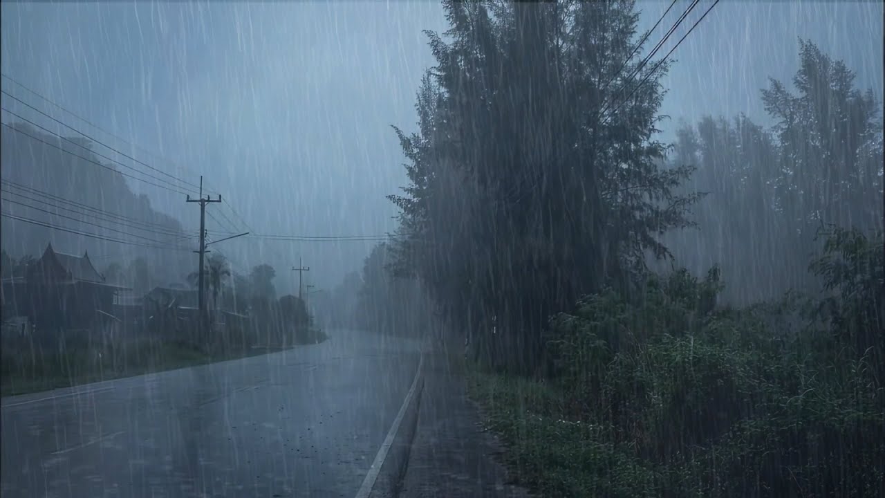 Best Rain Sounds For Sleeping Night | Heavy Rain & Thunderstorm for Deep Sleep or Stress Relief