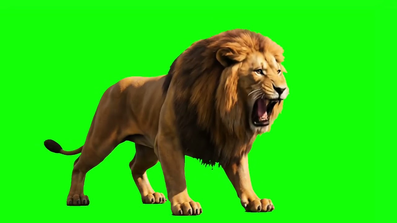 Lion Roaring Animation Green Screen | Lion Roar Hd Video #lion #greenscreen