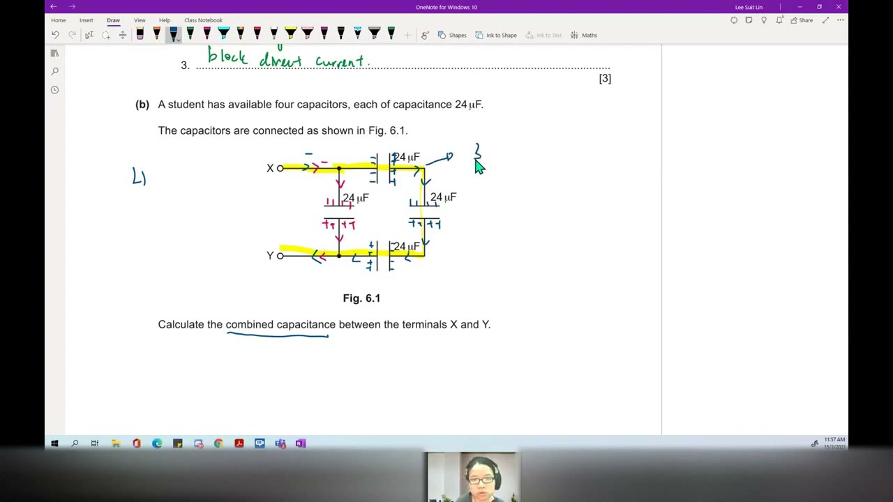 ON20 P41 Q6 Capacitors in Square Combined | Oct/Nov 2020 | Cambridge A Level Physics