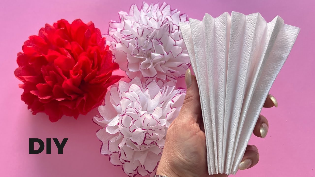 Easy Tissue Paper Flower- How to Make DIY Easy Tissue Paer Flowers DIY Paper Craft Tutorial