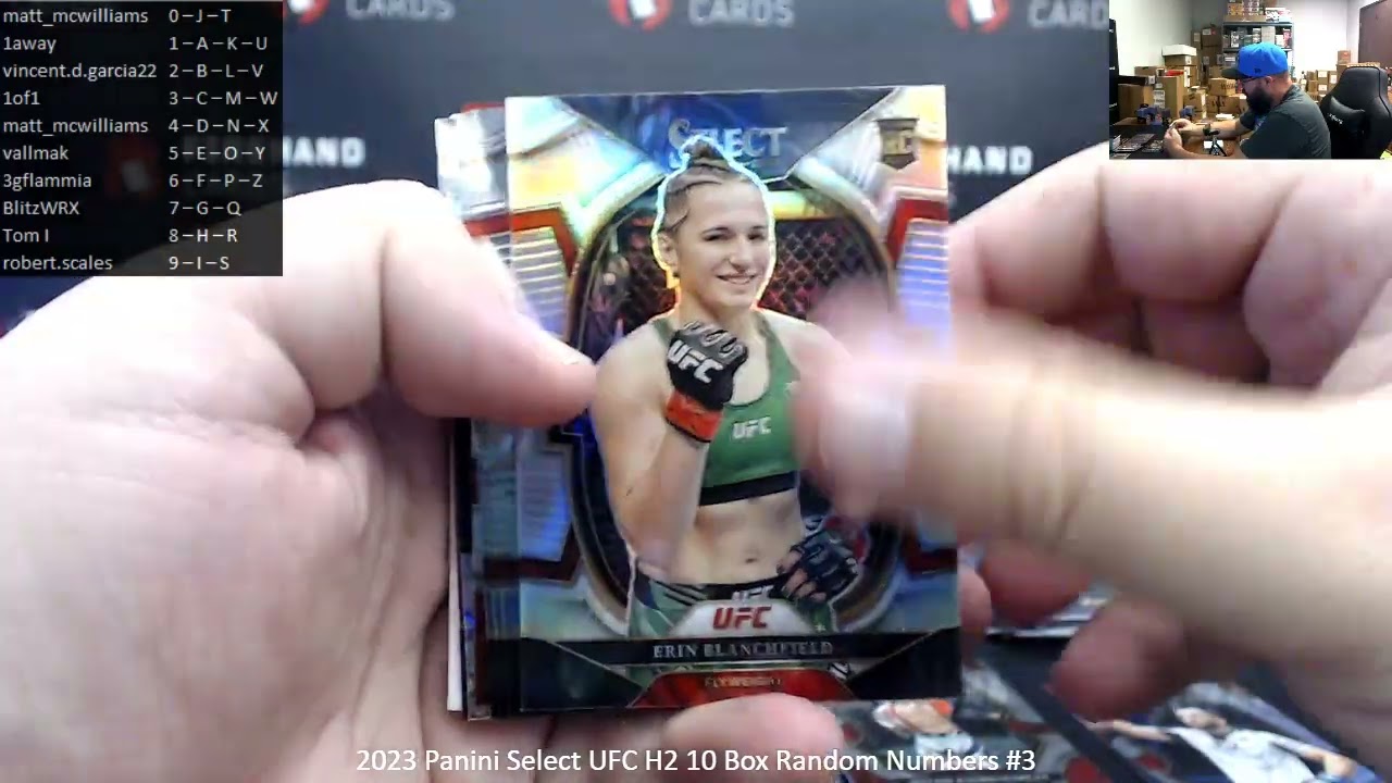 8/9/2023 2023 Panini Select UFC H2 10 Box Random Numbers #3