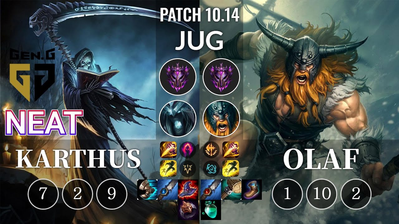 GEN Neat Karthus vs Olaf Jungle - KR Patch 10.14