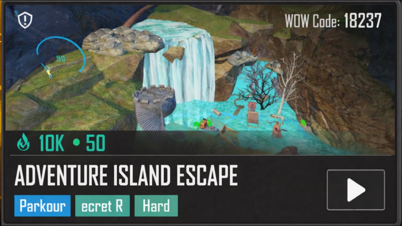 WOW Parkour Map 😱 | Adventure Island Escape 🔥 | Code 18237