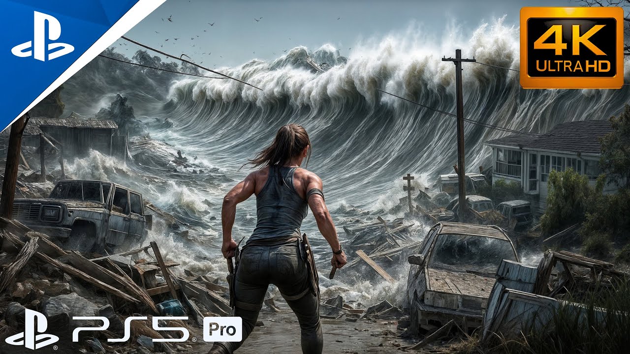 ВЫЖИВАНИЕ В ЦУНАМИ (TOMB RAIDER) – ГЕЙМПЛЕЙ PS5 PRO™ | 4K 60FPS
