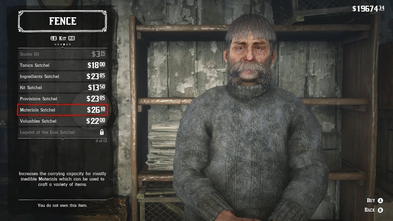 Where To Buy The Legend of the East Satchel (Fence in Van Horn) - Red Dead Redemption 2