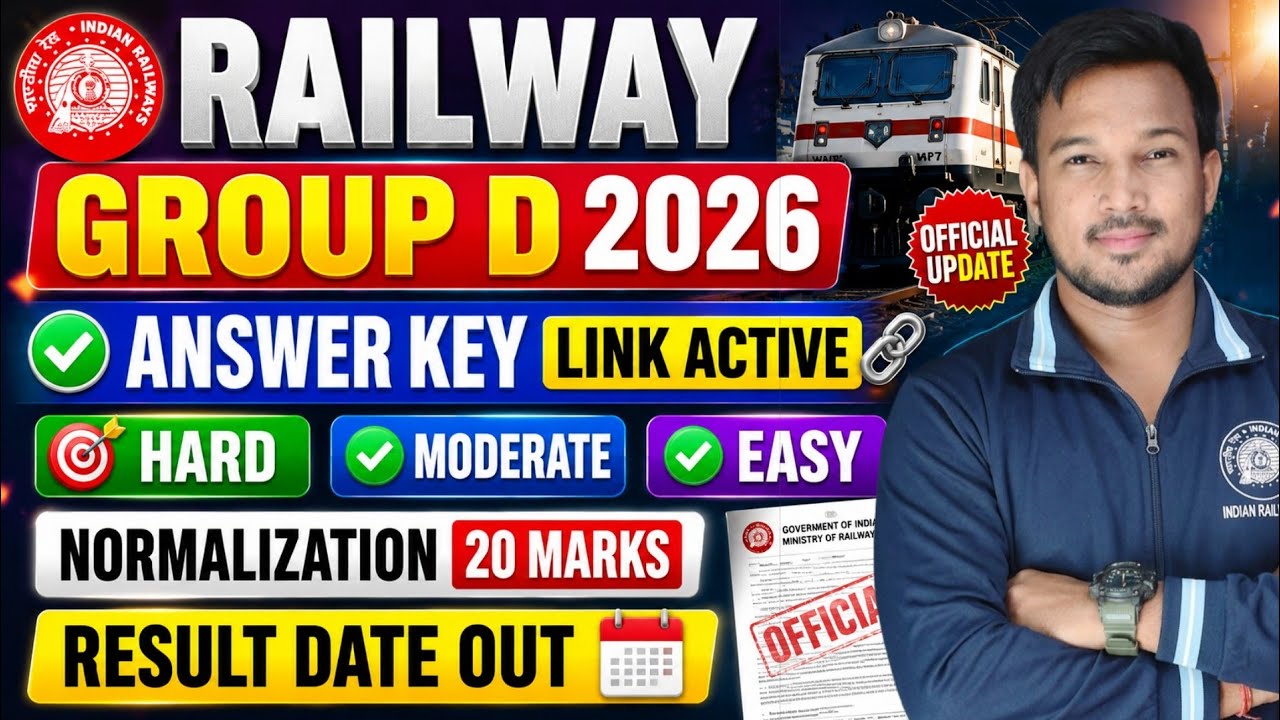 RRB Group D Answer Key 2026 | Answer Key Link Result Date 2026 | Safe Score & Cut Off Latest News