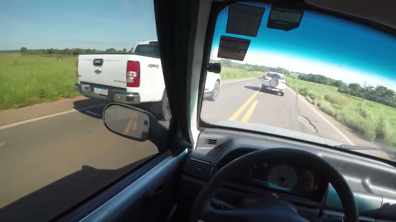 FIAT UNO ECONOMY 1.0 WAY, PEGANDO A BR, ESTRADA, COM ULTRAPASSAGENS, TESTANDO O VÍDEO EM 4K DA GOPRO