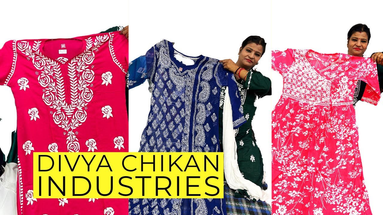 Decent Range of Lucknowi Chikankari Kurtis, Pants, Plazos in Cotton, Chiffon, Mal and Georgette.
