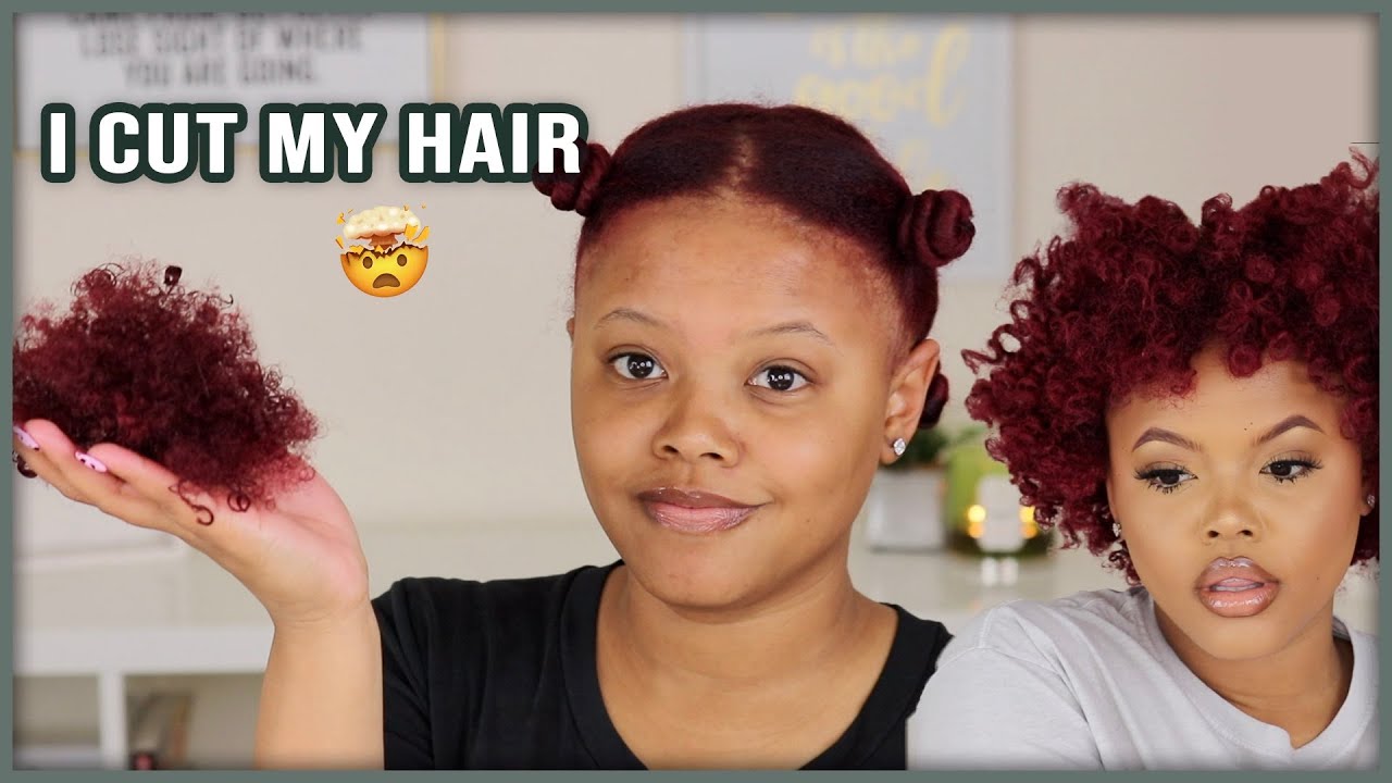 Cutting My Hair For the FIRST time + Bantu Knot Out | Naturally Sunny