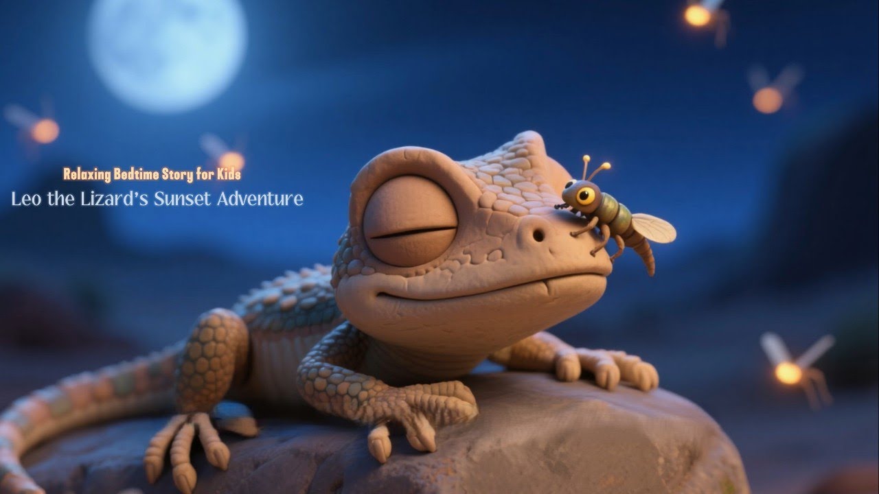 Relaxing Bedtime Story for Kids l Leo the Lizard’s Sunset Adventure