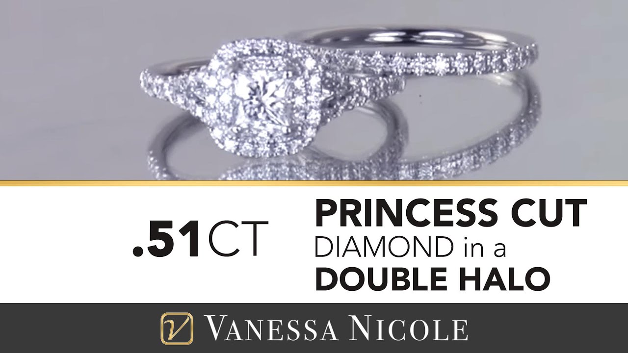 Engagement Rings - Double Halo Engagement Ring & Wedding Ring