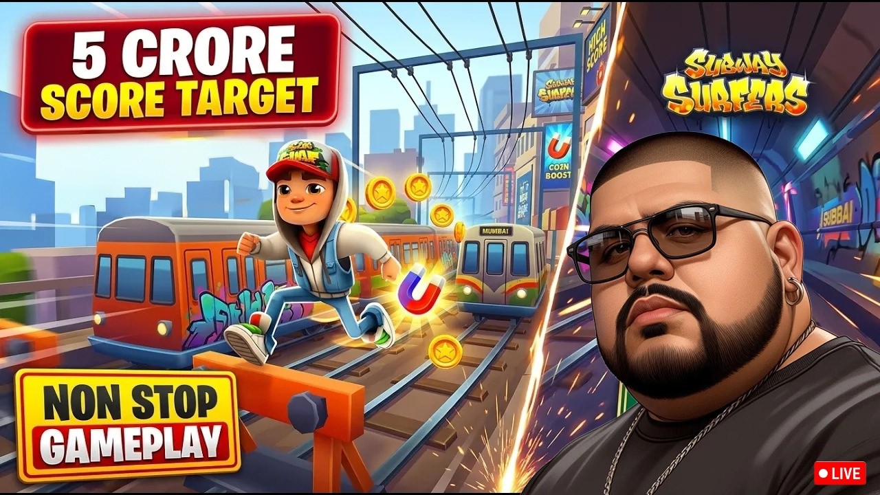 Subway Surfers Live | 5Cr Score Target | 1Lac Coin Target 🔥 #subwaysurferslive #livestream #shorts