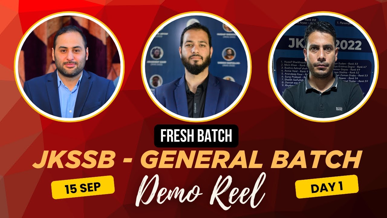 JKSSB NEW BATCH Demo Class | Day 1 | Successfully Conducted : Quintessence!  🔥 🔥 🔥