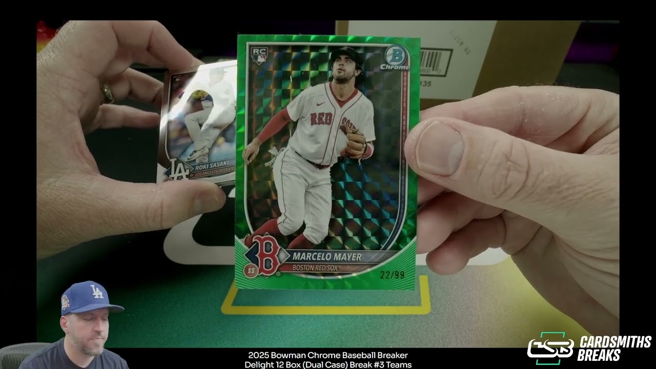 Бейсбольный брекер Bowman Chrome 2025 Delight 12 Box Dual Case Break #3