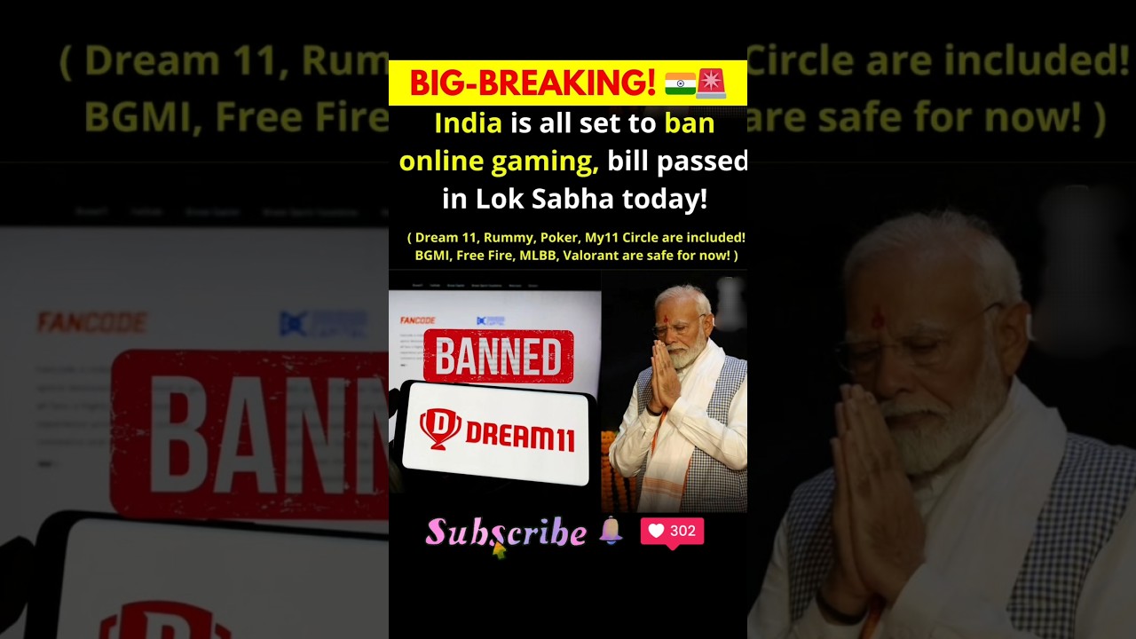 🚨 Big Breaking: India Bans Online Gaming! Dream11 & More Affected 🎮📵 #loksabha
