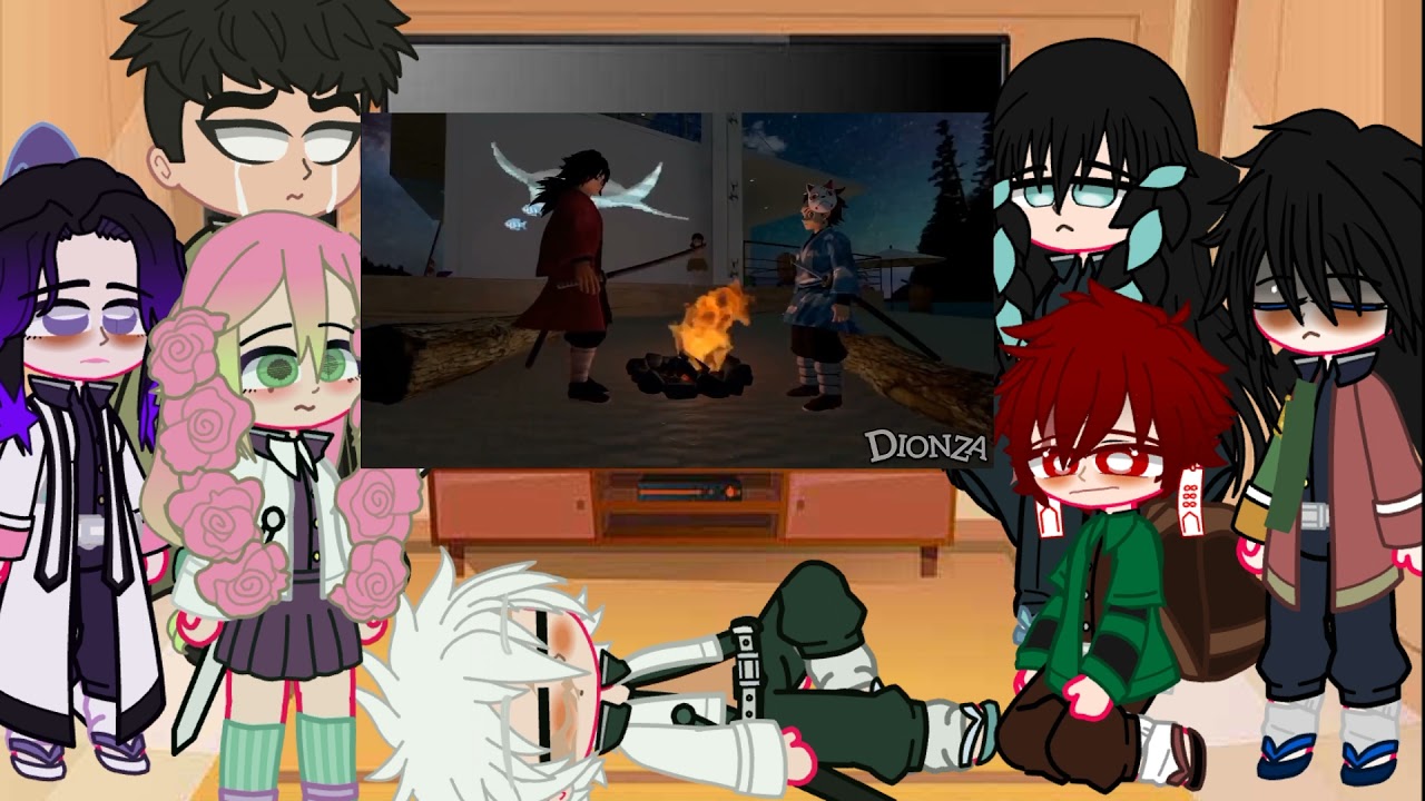 •° Pilares ( hashiras ) +tanjiro reaccionan a || un día con tomioka || parte 2/2 TwT ||