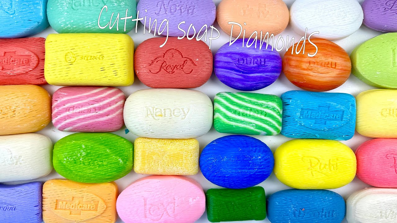 Asmr Cutting Soap Diamonds #13。 石鹸ダイヤモンドをカットします | ASMR SOAP。