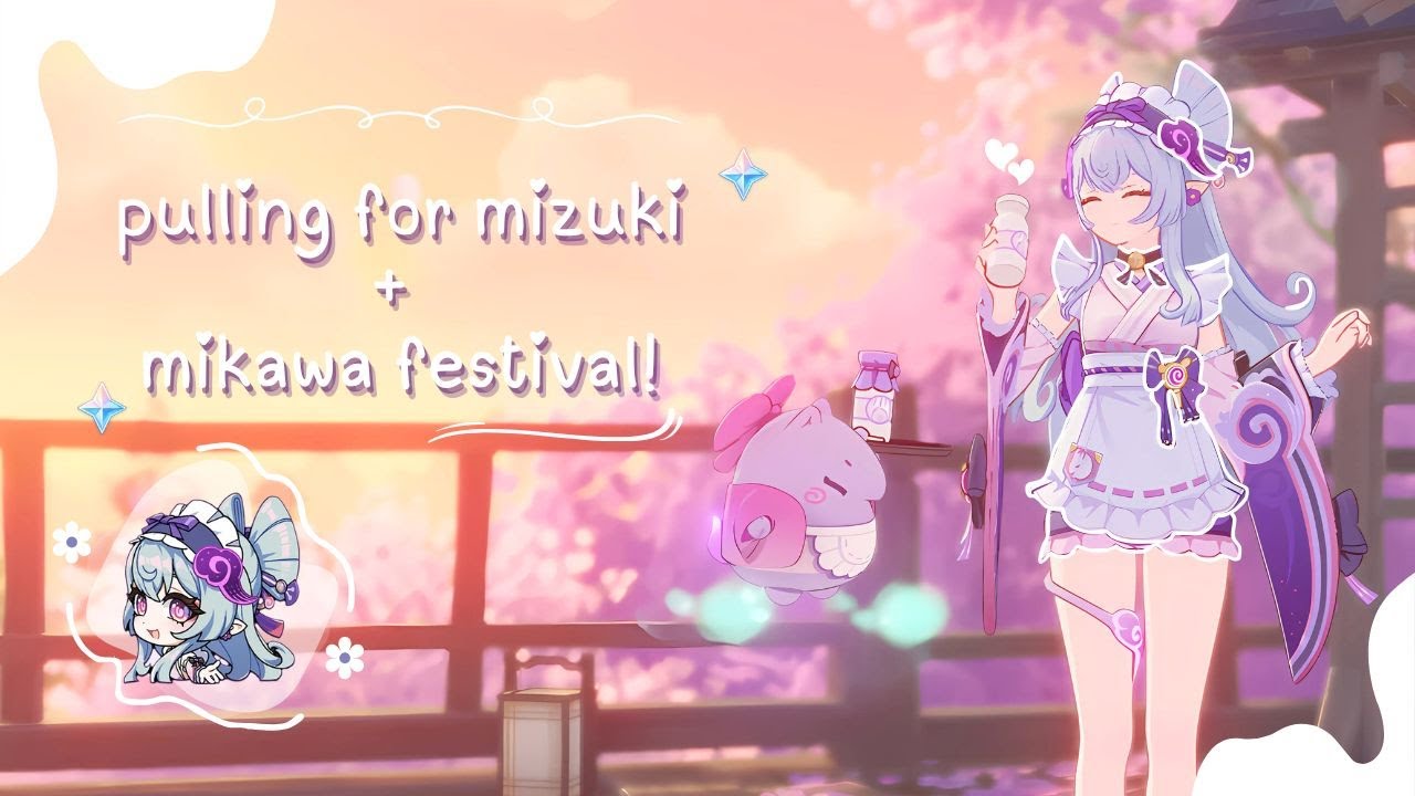 wishing for mizuki + mikawa festival 🌸˚ʚ♡ɞ˚ |  cozy genshin gameplay