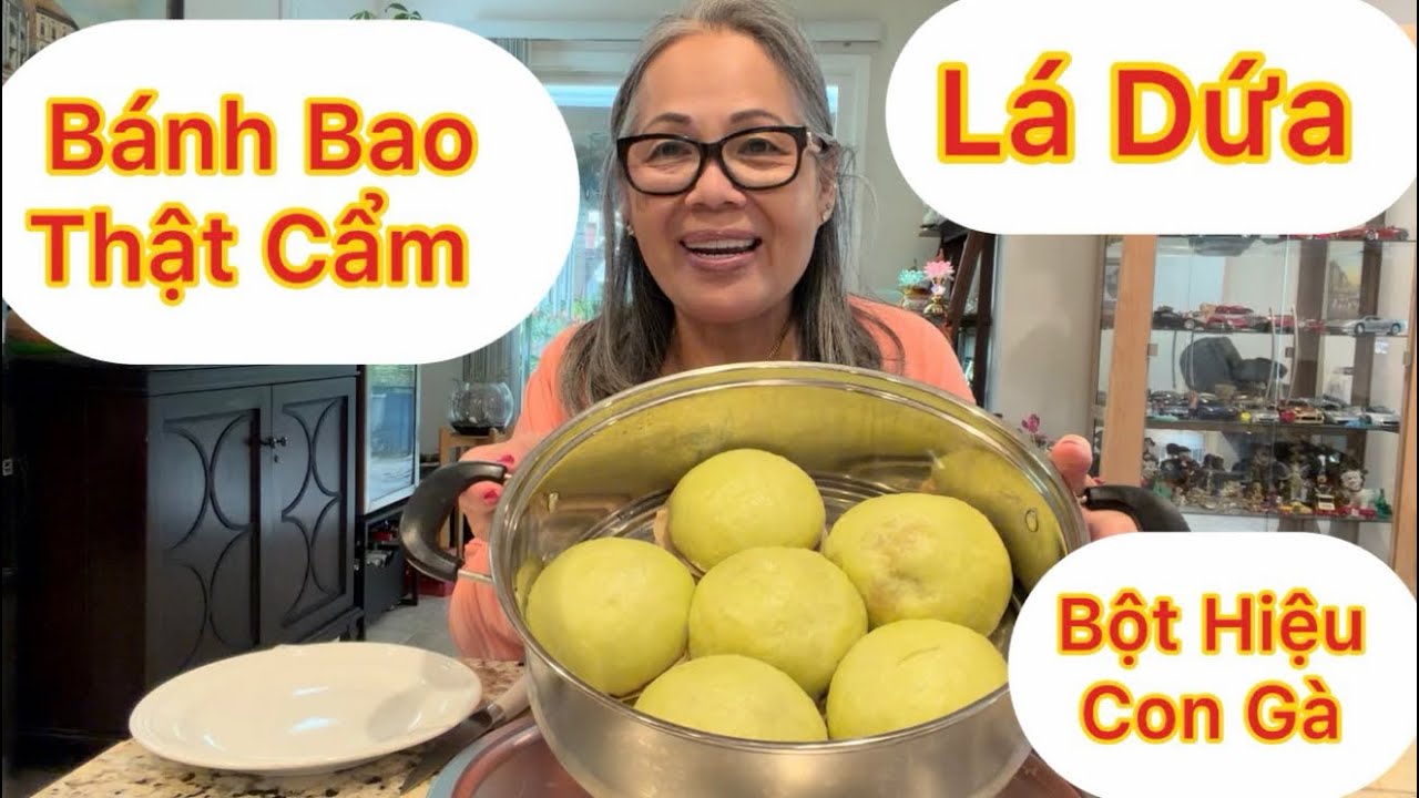 Tập 2934: Bánh Bao Thật Cảm Lá Dứa Rất Thơm Ngon Dễ Làm - Gói Bột Hiệu Con Gà 