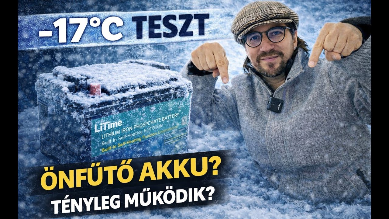TÚLÉLI a −17°C-ot?! 😱 LiTime önfűtő akku extrém hideg teszt a T3-ban