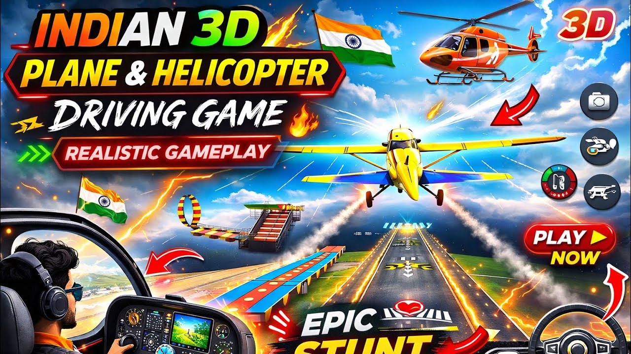Indian 3d gaming #car bike hilicupter 🛩️✈️ plan drive everything's #indian #gaming @indiangaming-t5g